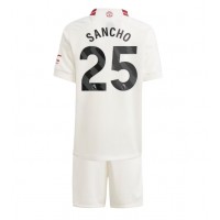 Camiseta Manchester United Jadon Sancho #25 Tercera Equipación Replica 2023-24 para niños mangas cortas (+ Pantalones cortos)